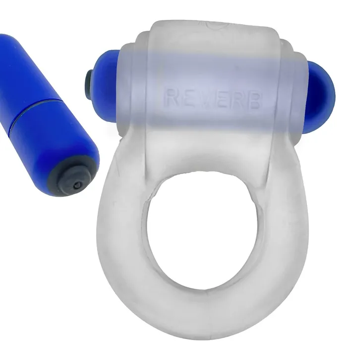 Hunkyjunk REVRING ring with vibe CLEAR ICE w Blue Vibe Vibrators