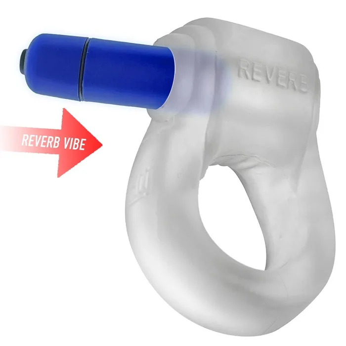Hunkyjunk REVRING ring with vibe CLEAR ICE w Blue Vibe Vibrators