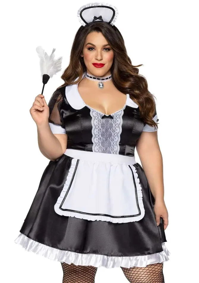 Leg Avenue Anal Plus Classic French Maid Costume 3x4x Black White