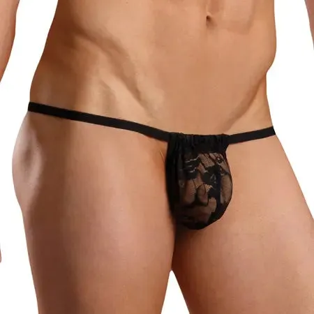 Male Power Stretch Lace Posing Strap Black One Size Male Power Anal