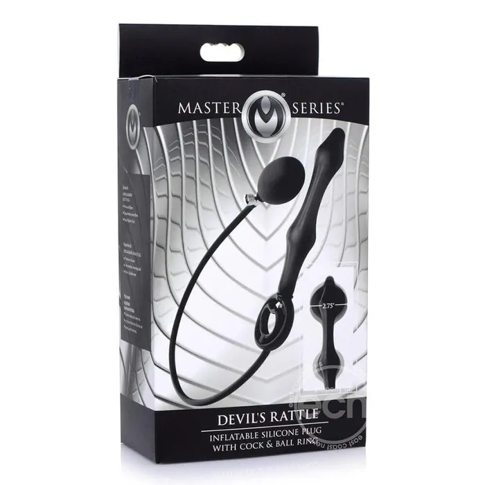 Male Sex Toys Master Series Master Series Devils Rattle Inflatable Anal Plug With Cock Ring
