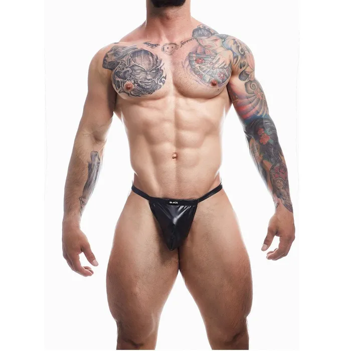 Mens Underwear Cut 4 Men C4M Boost Black Leatherette GString Medium