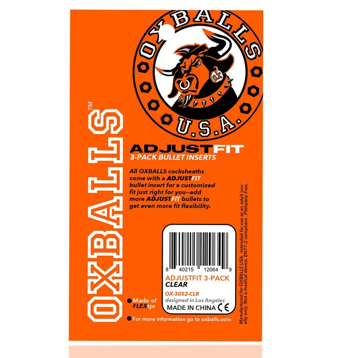 Oxballs Female Sex Toys Cocksheath Adjustfit 3 Pack Bullet Inserts by OXBALLS Custom Fit for Maximum Pleasure