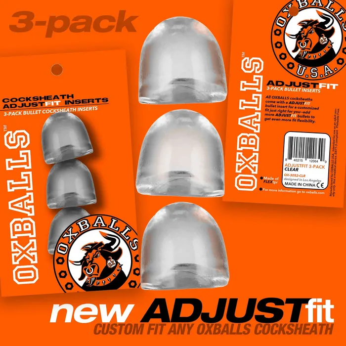 Oxballs Female Sex Toys Cocksheath Adjustfit 3 Pack Bullet Inserts by OXBALLS Custom Fit for Maximum Pleasure