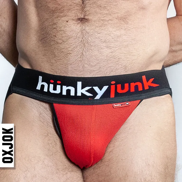 OXJok Hunker ComfyPouch SliderStrap Jock Red Hot Small Anal