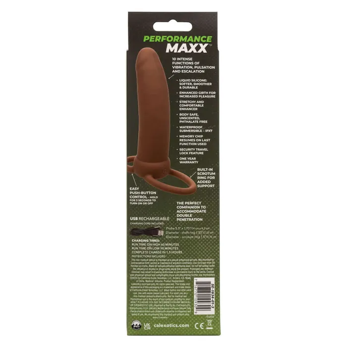 Performance Maxx Rechargeable Thick Dual Penetrator Brown CalExotics Female Sex Toys Performance Maxx Rechargeable Thick Dual Penetrator Brown CalExotics Female Sex Toys
