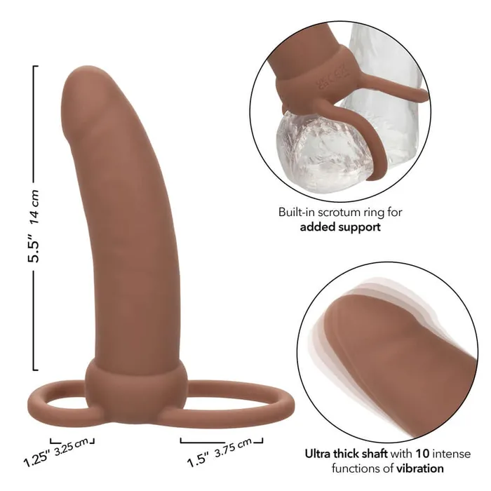 Performance Maxx Rechargeable Thick Dual Penetrator Brown CalExotics Female Sex Toys Performance Maxx Rechargeable Thick Dual Penetrator Brown CalExotics Female Sex Toys