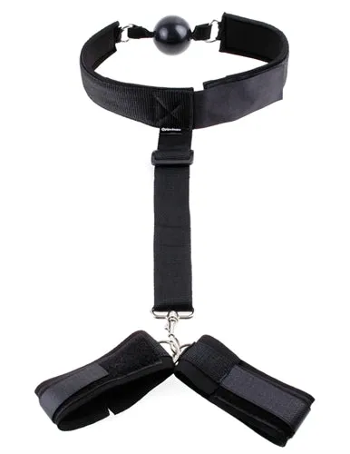 Pipedream Couples Fetish Fantasy Series Gag and Wrist Restraint Black