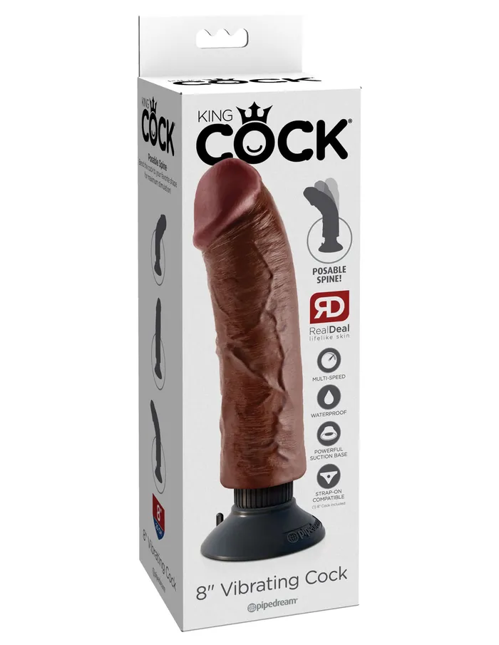 Pipedream Dildos King Cock 8Inch Vibrating Cock Brown Pipedream Dildos King Cock 8Inch Vibrating Cock Brown