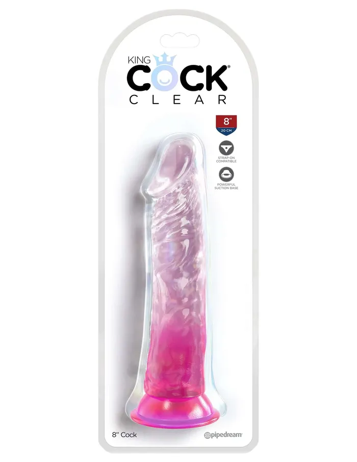 Pipedream King Cock Clear 8 Inch Pink Dildos