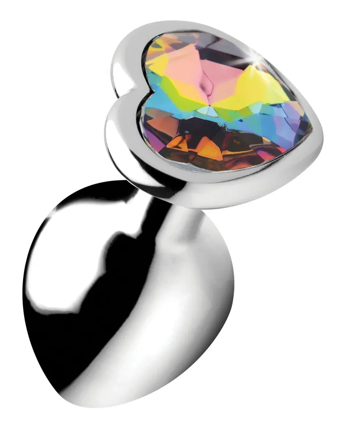 Rainbow Prism Heart Anal Plug Medium XR Brands Male Sex Toys