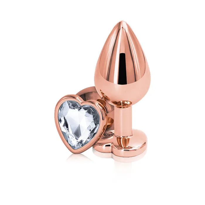 Rear Assets Rose Gold Heart Medium Clear nsnovelties Anal