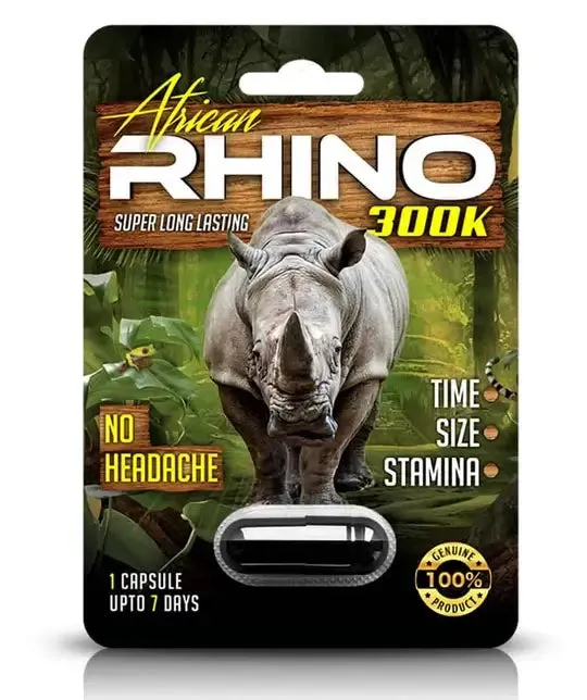 Rhino Male Sex Toys African Rhino 300K Male Enhancement Capsule Lasting Stamina RockHard Erections Rhino Male Sex Toys African Rhino 300K Male Enhancement Capsule Lasting Stamina RockHard Erections