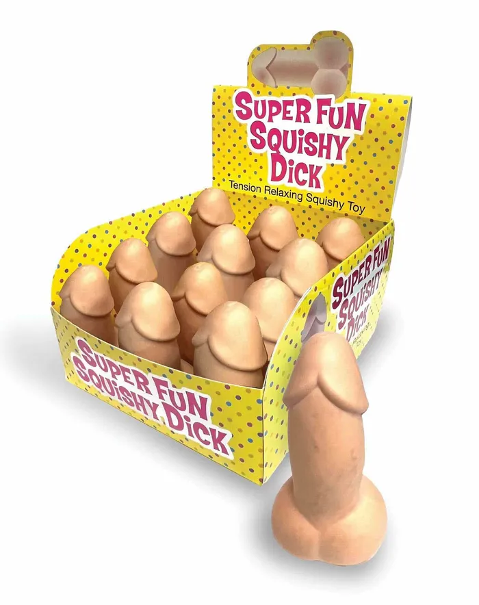 Super Fun Squishy Dicks Display 12 Ct Little Genie Female Sex Toys