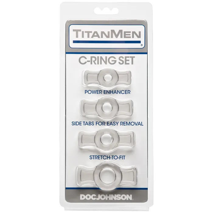 Titanmen Tools Cock Ring Set Clear Doc Johnson Male Sex Toys