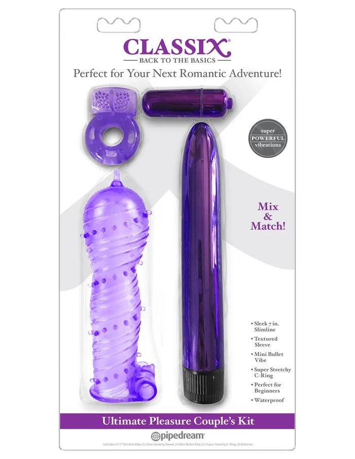 Vibrators Classix Ultimate Pleasure Couples Kit Purple Pipedream