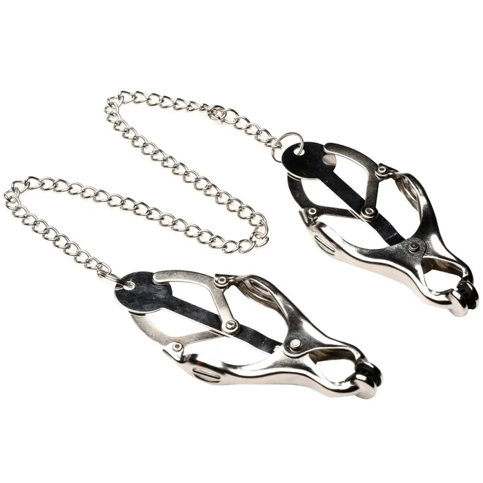 XR Brands Anal Primal Spiked Clover Nipple Clamps Silver