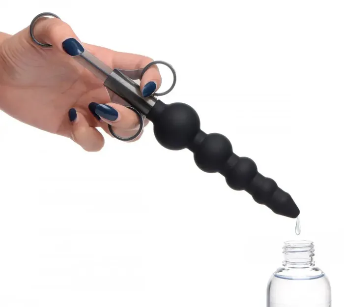 XR Brands Anal Silicone Graduated Anal Beads Lubricant Launcher XR Brands Anal Silicone Graduated Anal Beads Lubricant Launcher