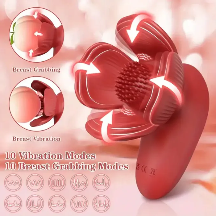10 Modes Rose Breast Grabbing Vibrator Female Sex Toy For Clit Weadultshop Vibrators