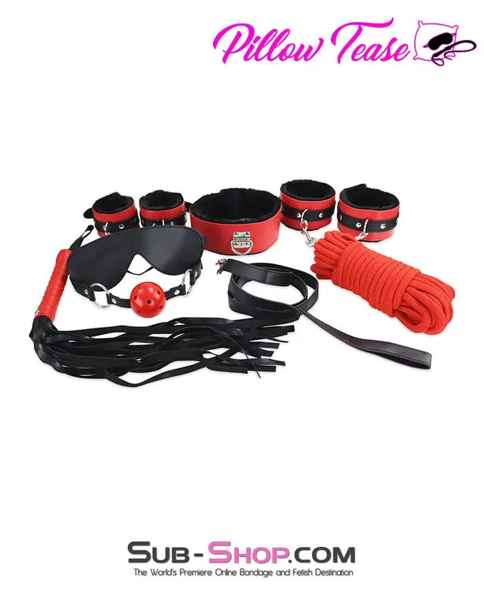 2334M Black and Red Bondage Cuffs Collar Leash Gag Rope Whip and Blindfold Kit 10 Pcs Moonwell Restraints 2334M Black and Red Bondage Cuffs Collar Leash Gag Rope Whip and Blindfold Kit 10 Pcs Moonwell Restraints