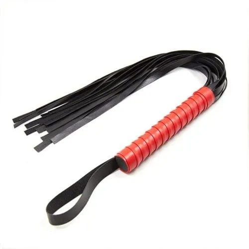 2334M Black and Red Bondage Cuffs Collar Leash Gag Rope Whip and Blindfold Kit 10 Pcs Moonwell Restraints