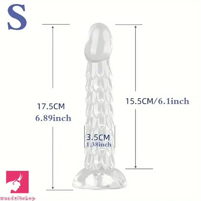 689in 787in 906in Clear Dragon Scale Big Male Dildo For Love Weadultshop Dildos