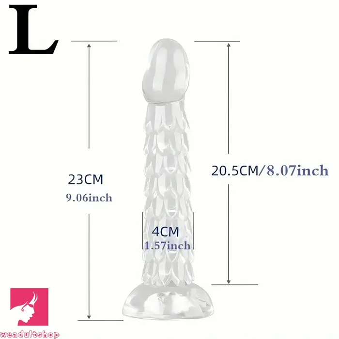 689in 787in 906in Clear Dragon Scale Big Male Dildo For Love Weadultshop Dildos