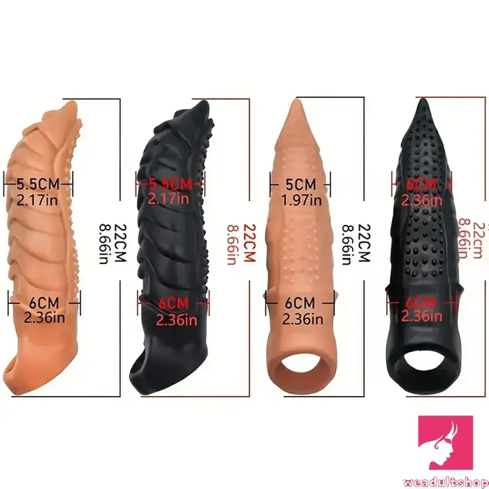 866in Wolf Head Silicone Cock Sleeve Big Dildo BDSM Sex Toy For Anus Weadultshop Male Sex Toys