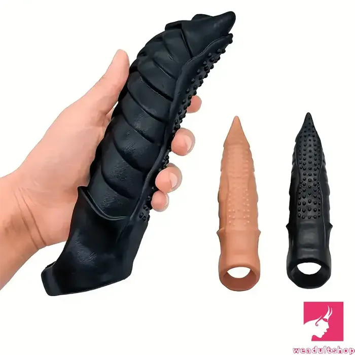 866in Wolf Head Silicone Cock Sleeve Big Dildo BDSM Sex Toy For Anus Weadultshop Male Sex Toys