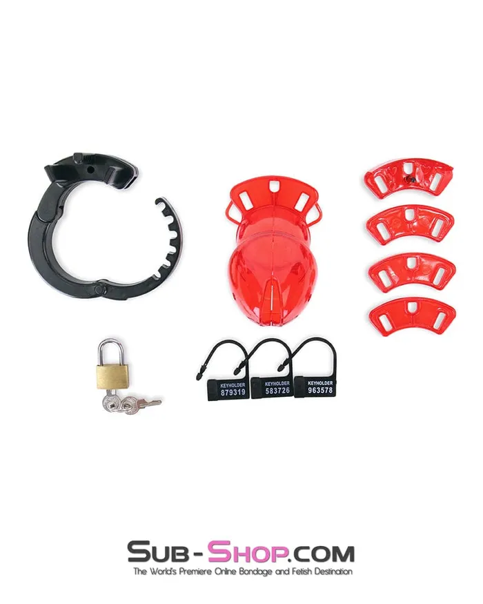 8911AX Red Jacked Adjustable Locking Male Cock Cuff Chastity Device MEGA Deal Aria Male Sex Toys