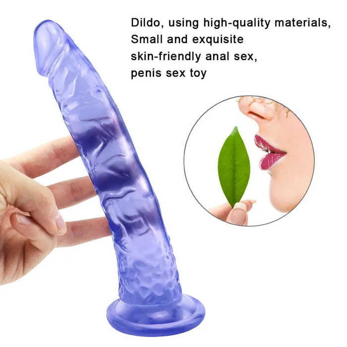 Anal 8 Inch small straight blue dildo