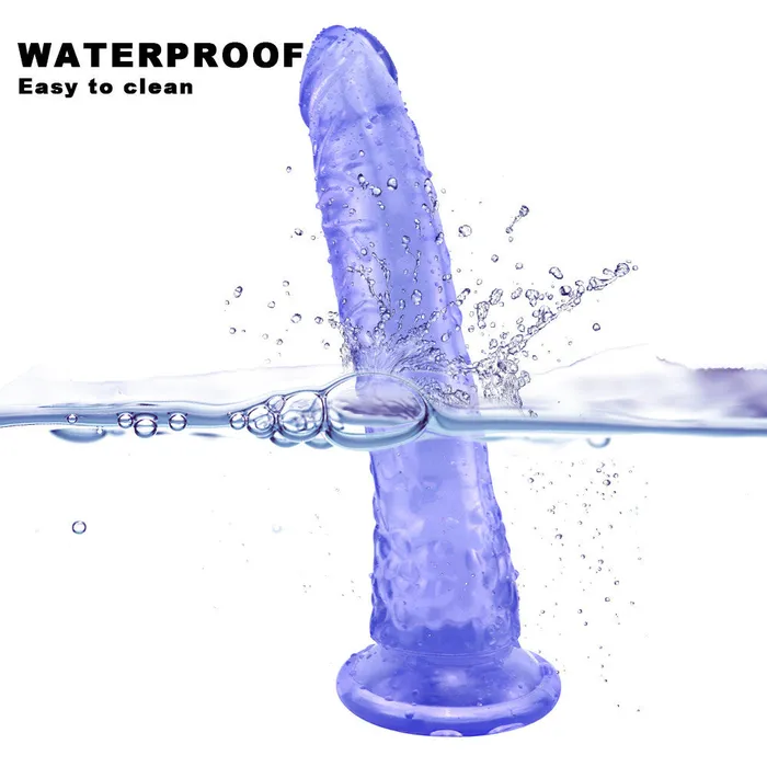 Anal 8 Inch small straight blue dildo