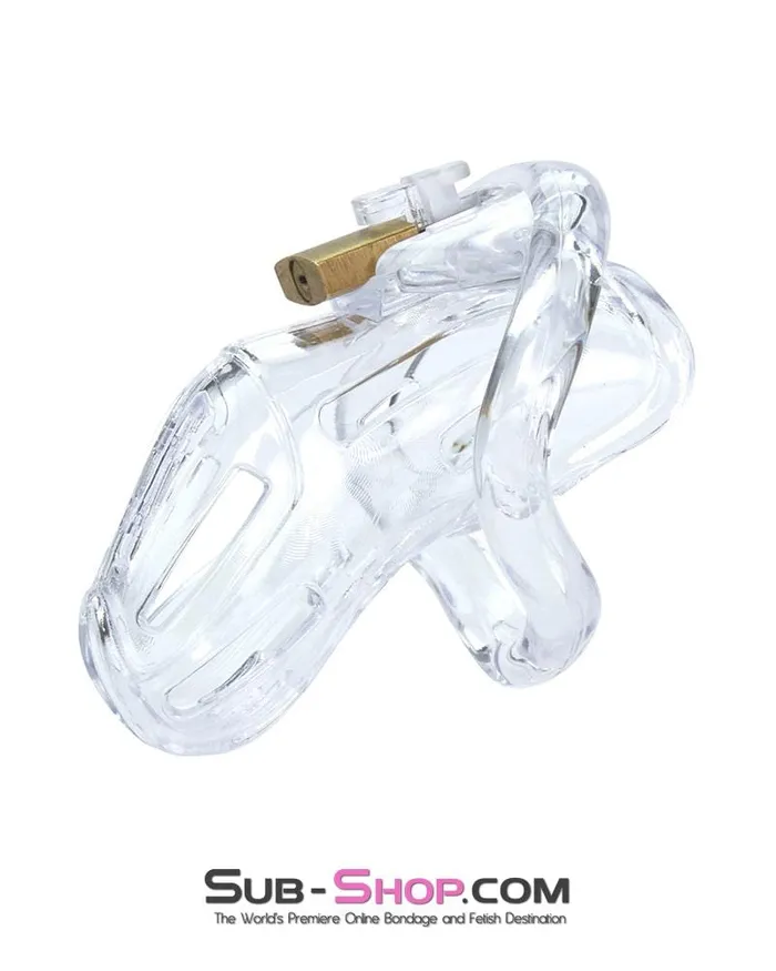 Aria 1506AR Jailhouse Cock Clear Locking Male Chastity Cage Male Sex Toys