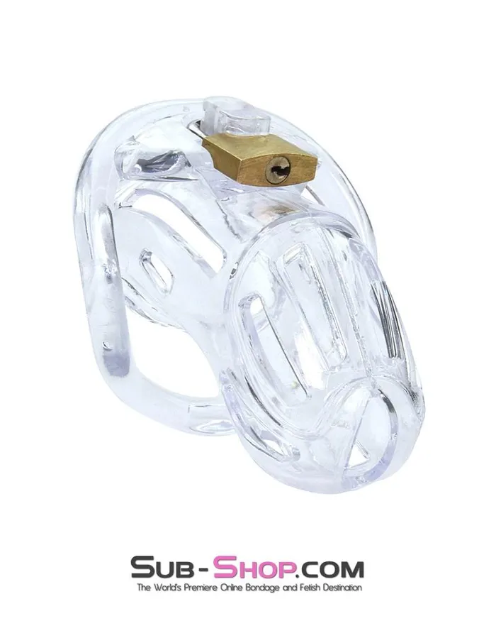 Aria 1506AR Jailhouse Cock Clear Locking Male Chastity Cage Male Sex Toys