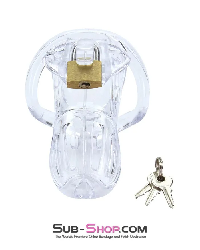 Aria 1506AR Jailhouse Cock Clear Locking Male Chastity Cage Male Sex Toys