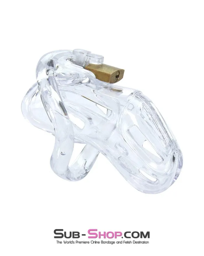 Aria 1506AR Jailhouse Cock Clear Locking Male Chastity Cage Male Sex Toys