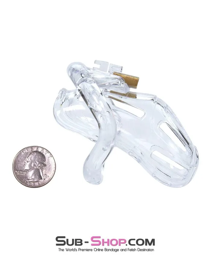 Aria 1506AR Jailhouse Cock Clear Locking Male Chastity Cage Male Sex Toys
