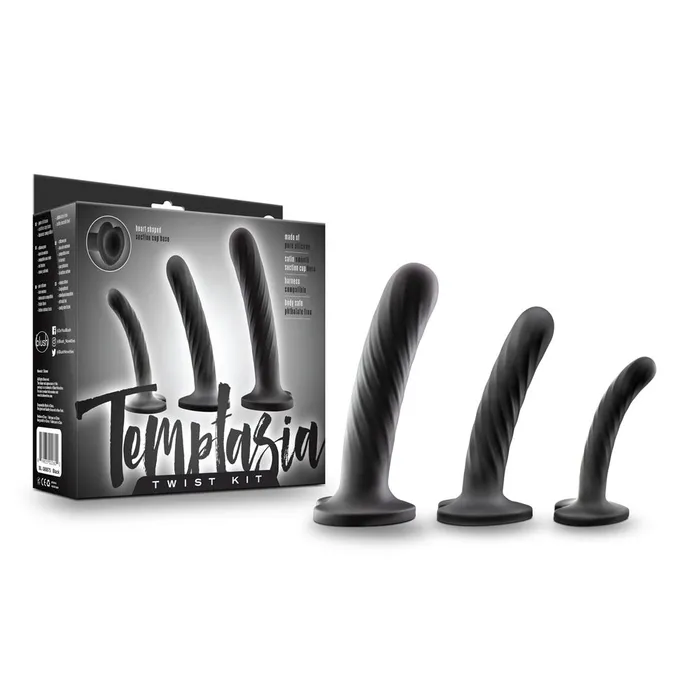 Blush Novelties Dildos Temptasia Trio Fun Dildo Kit with Twisting Textures and Suction Bases
