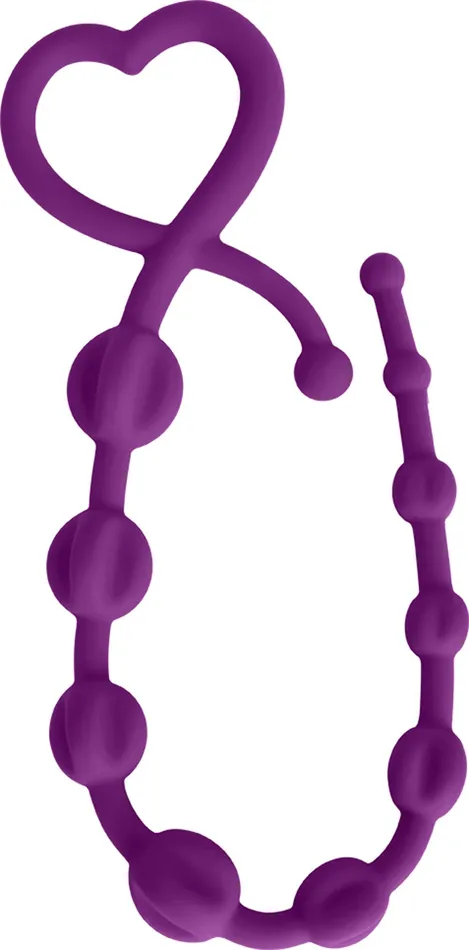 Curve Toys Male Sex Toys Heart Ring Anal Beads 10 Thrills in Silky Silicone for Fun Times