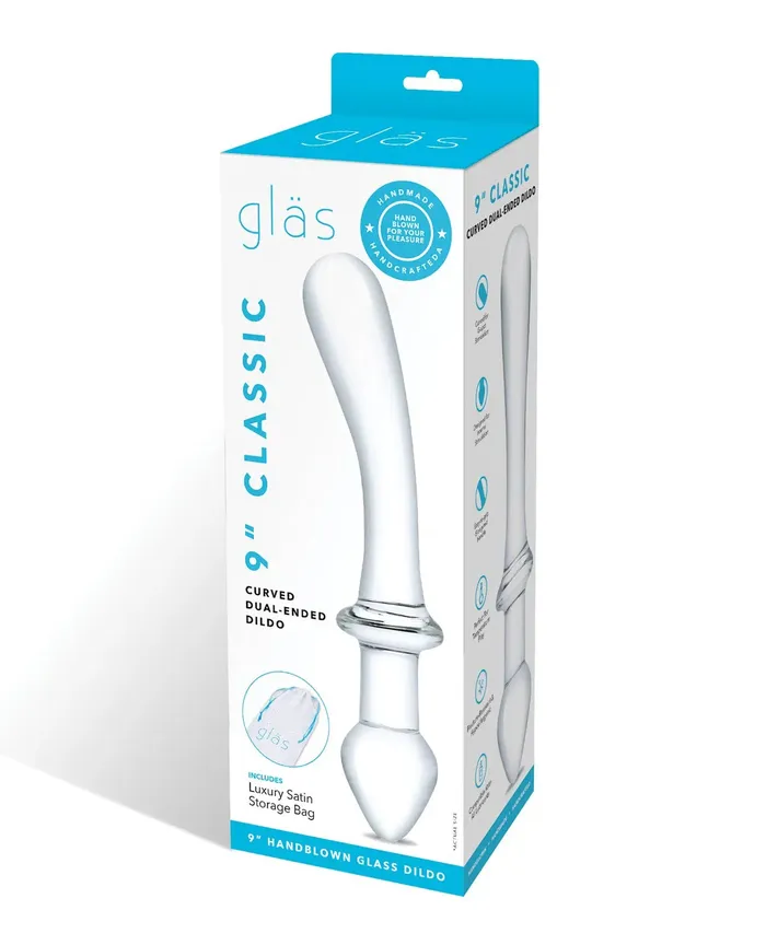 Dildos Electric Novelties 9 Inch Classic Curved DualEnded Dildo Clear Dildos Electric Novelties 9 Inch Classic Curved DualEnded Dildo Clear