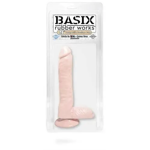 Dildos Pipedream Basix Rubber Works 9 Inch Dong With Suction Cup Flesh