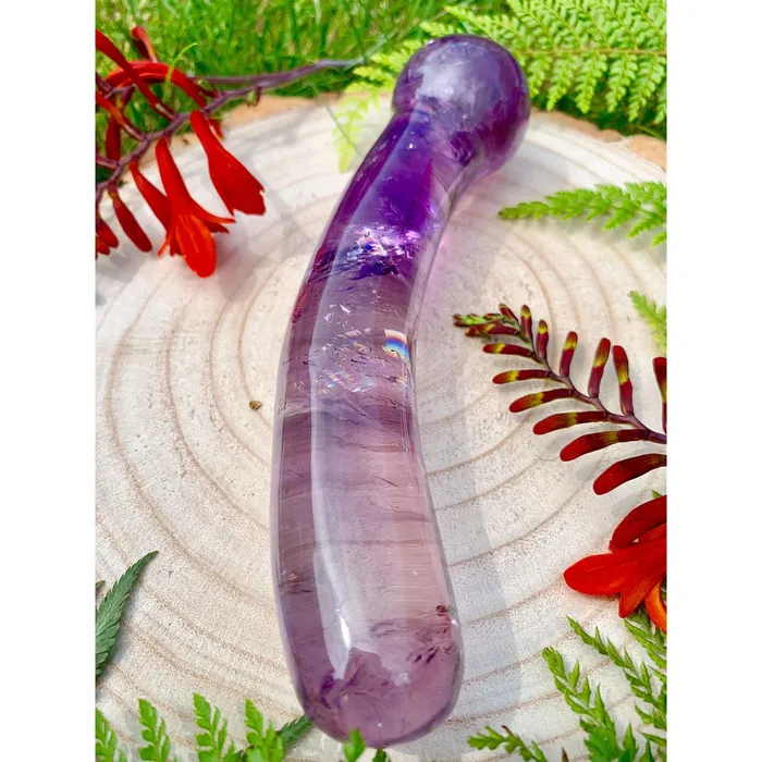 Female Sex Toys Curved Amethyst GSpot Yoni Wand YoniLoveCrystals