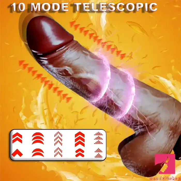 Female Sex Toys Weadultshop 9in Ebony 4in1 Heating Thrusting Vibrating Rotation Remote Auto Dildo