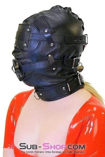 Male Sex Toys 0194SMSIS Total Lockdown Full Locking Sissy BDSM Mistress for Hire Hood with Removable Blindfold Penis Gag Idea