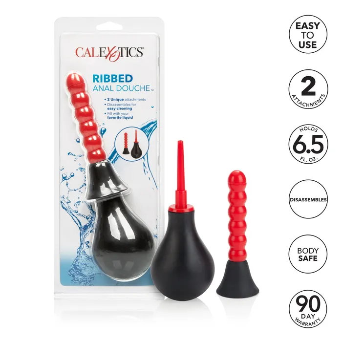 Male Sex Toys Ribbed Fun EasytoUse Anal Douche for Clean Adventures Calexotics