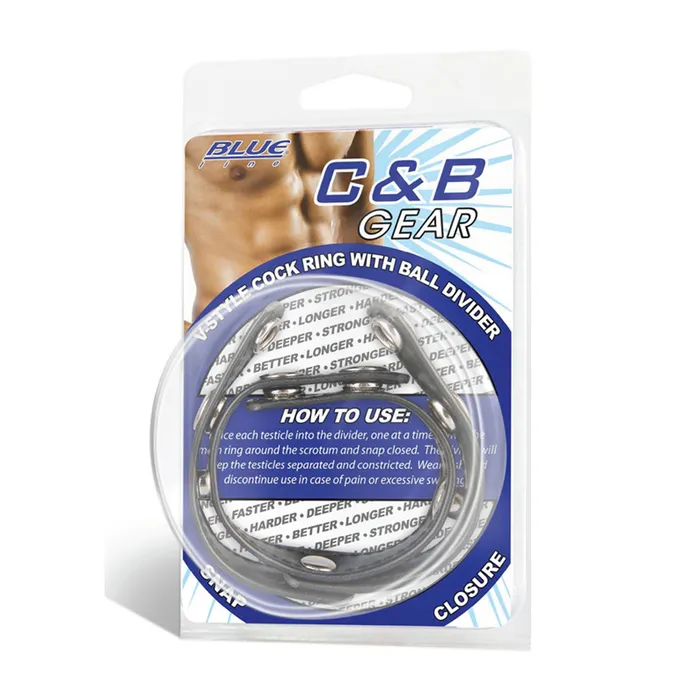 Male Sex Toys VStyle Cock Ring with Ball Divider Blue Line Men