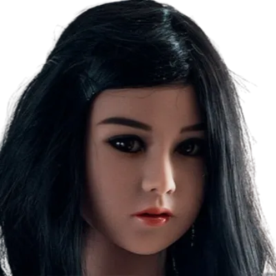 Male Sex Toys WM Doll Head H022 Elegant Gray Hair Sex Doll Head with Small Nose