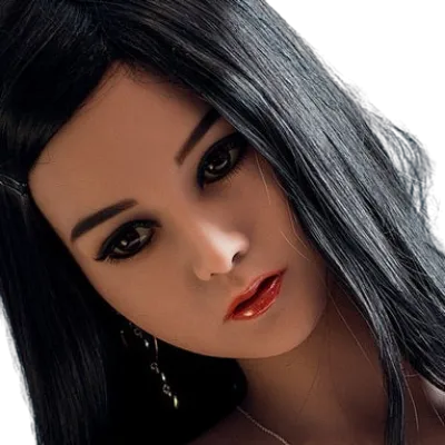 Male Sex Toys WM Doll Head H022 Elegant Gray Hair Sex Doll Head with Small Nose