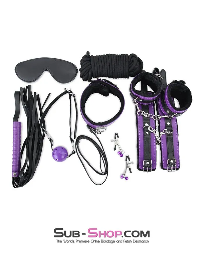 Moonwell 6855M Weekend in Bondage 10 pc Purple and Black Full Bondage Scene Sex Kit MEGA Deal Couples