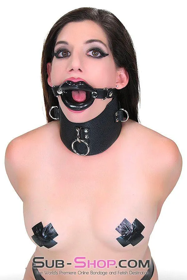 Moonwell Couples 2438MSIS Sissy Boi Bondage Rag Doll Black Female Led Relationship Sex Lips Strapped Open Mouth Gag